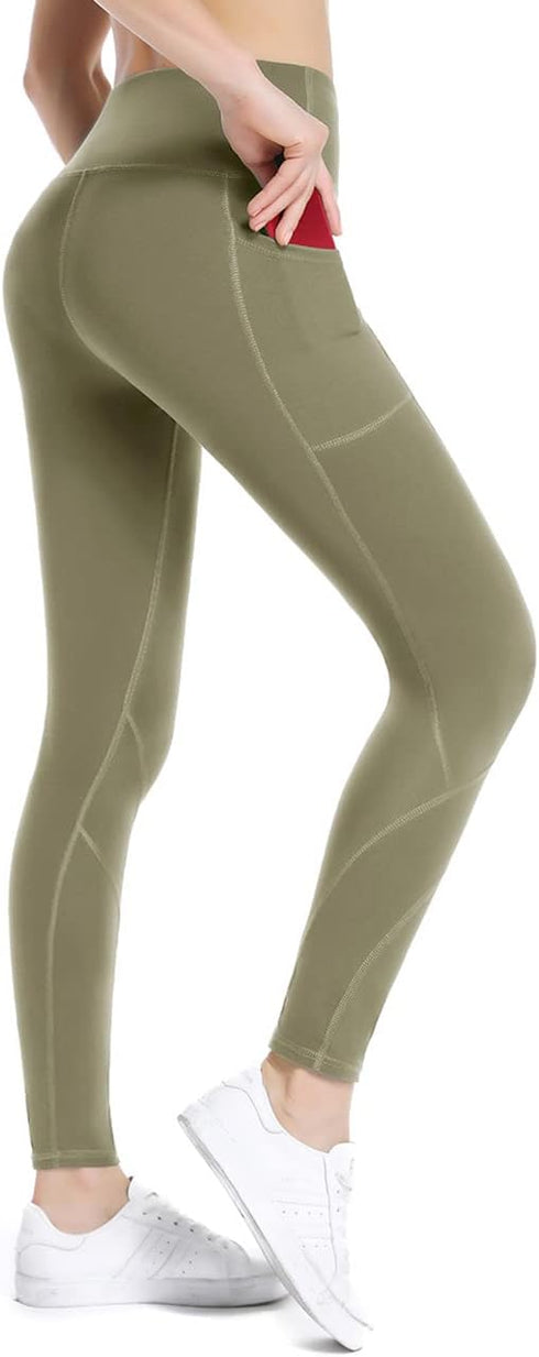High Waisted Tummy Control Leggings-Yoga-Pants with Pockets Leggings for Women Workout Squat Proof Tights